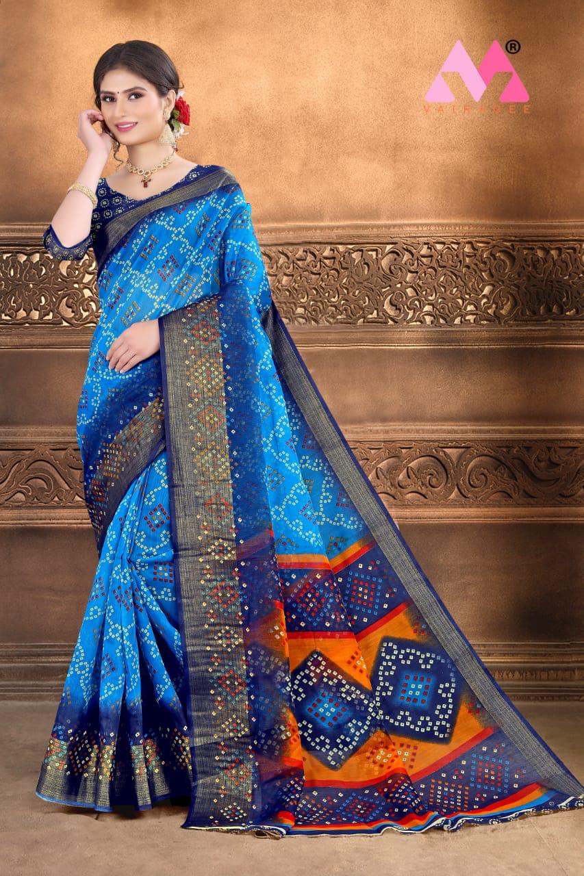 Bandhej 6 Latest Designer Fancy Festive Wear Handicraft Cotton Linen Pure Bandhej Saree Collection 